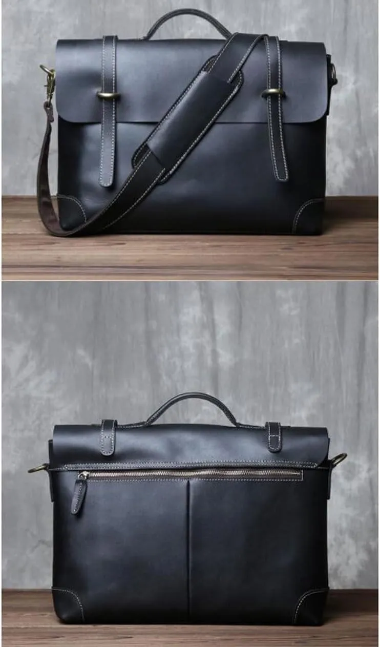 Mens Briefcases Leather Messenger Shoulder Bags Computer Carrying Cases Handbags Laptop Bags 15Inch