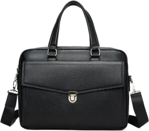 Mens Business Briefcases Messenger Shoulder Bags Genuine Leather Laptop Bags Carrying Cases Handbags