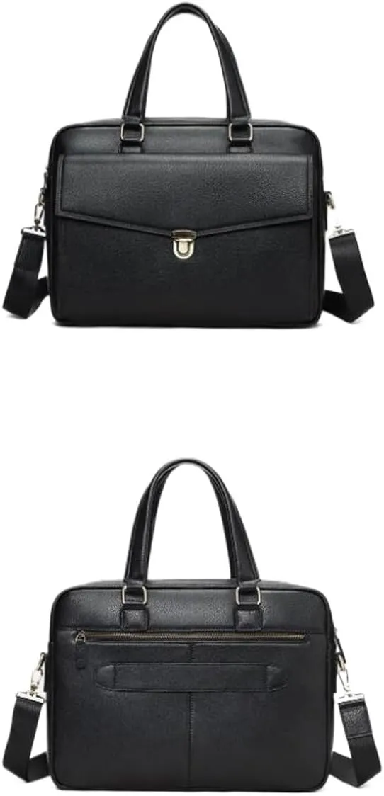 Mens Business Briefcases Messenger Shoulder Bags Genuine Leather Laptop Bags Carrying Cases Handbags