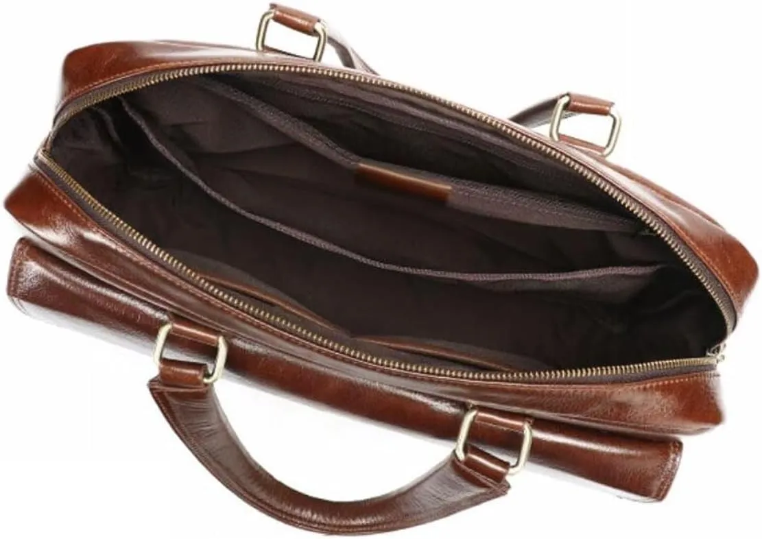 Mens Business Briefcases Messenger Shoulder Bags Genuine Leather Laptop Bags Carrying Cases Handbags