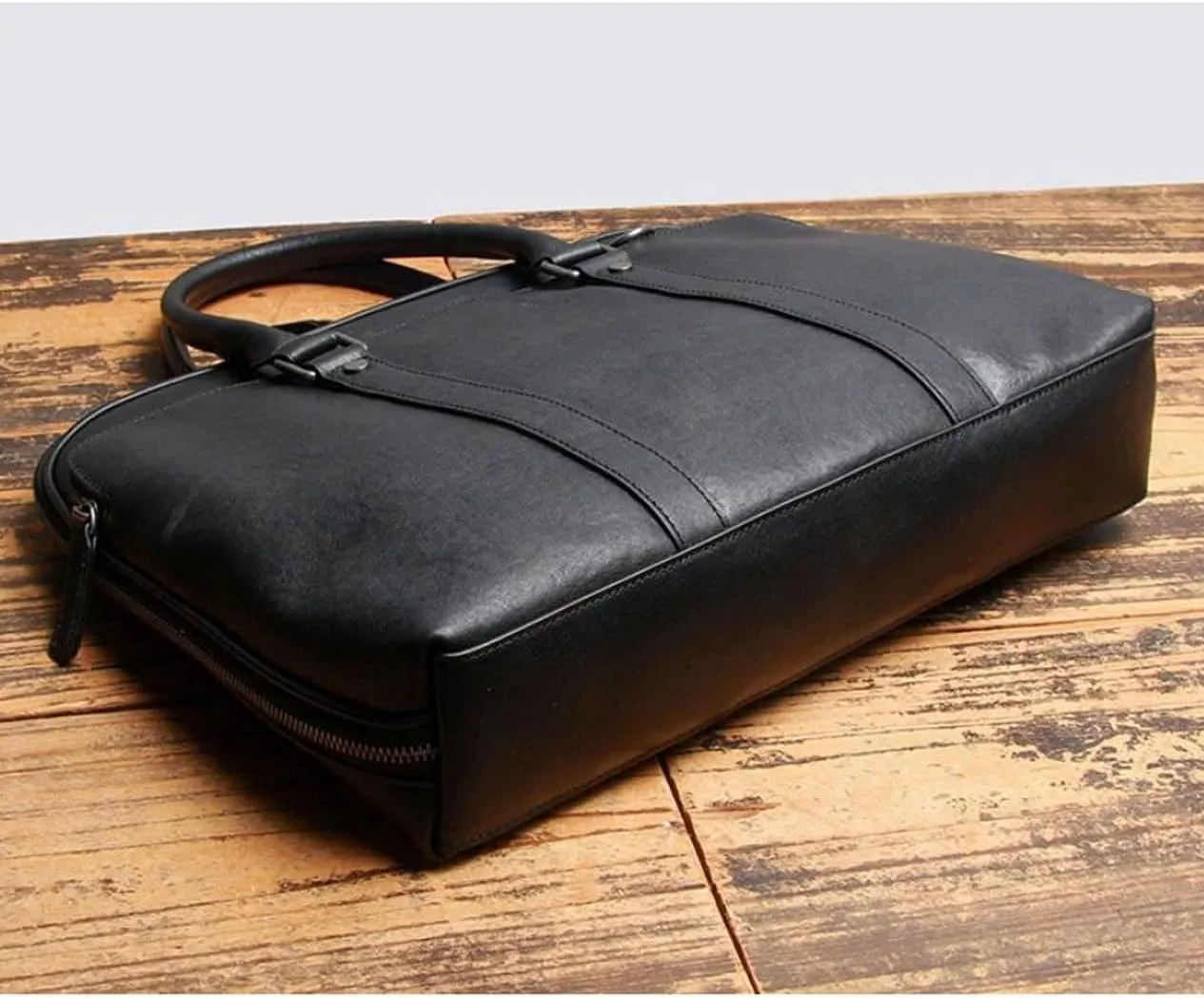 Mens Computer Handbags Leather Messenger Shoulder Bags Laptop Bags Carrying Cases Briefcases 14Inch