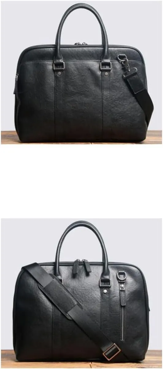 Mens Computer Handbags Leather Messenger Shoulder Bags Laptop Bags Carrying Cases Briefcases 14Inch