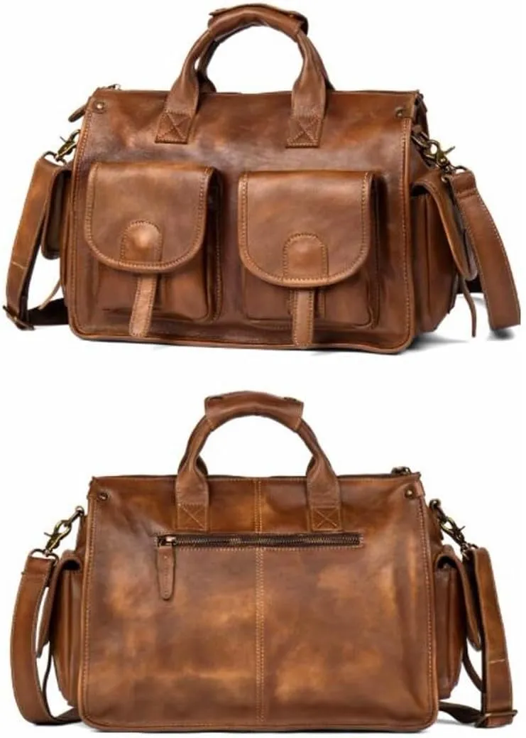 Mens Handbags Briefcases Genuine Leather Messenger Shoulder Bags Laptop Bags Travel Carrying Cases
