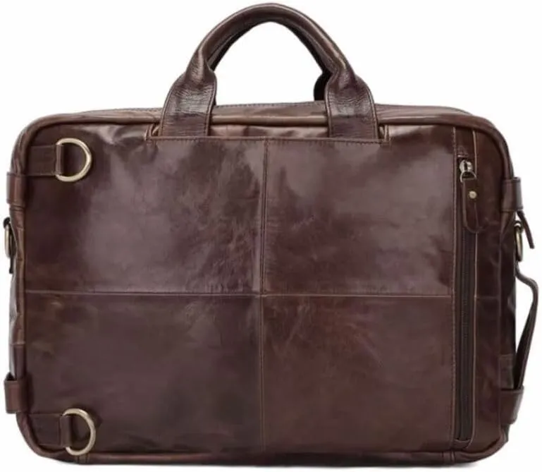 Mens Handbags Briefcases Laptop Bags Genuine Leather Messenger Shoulder Bags Carrying Cases Backpacks(Brown)