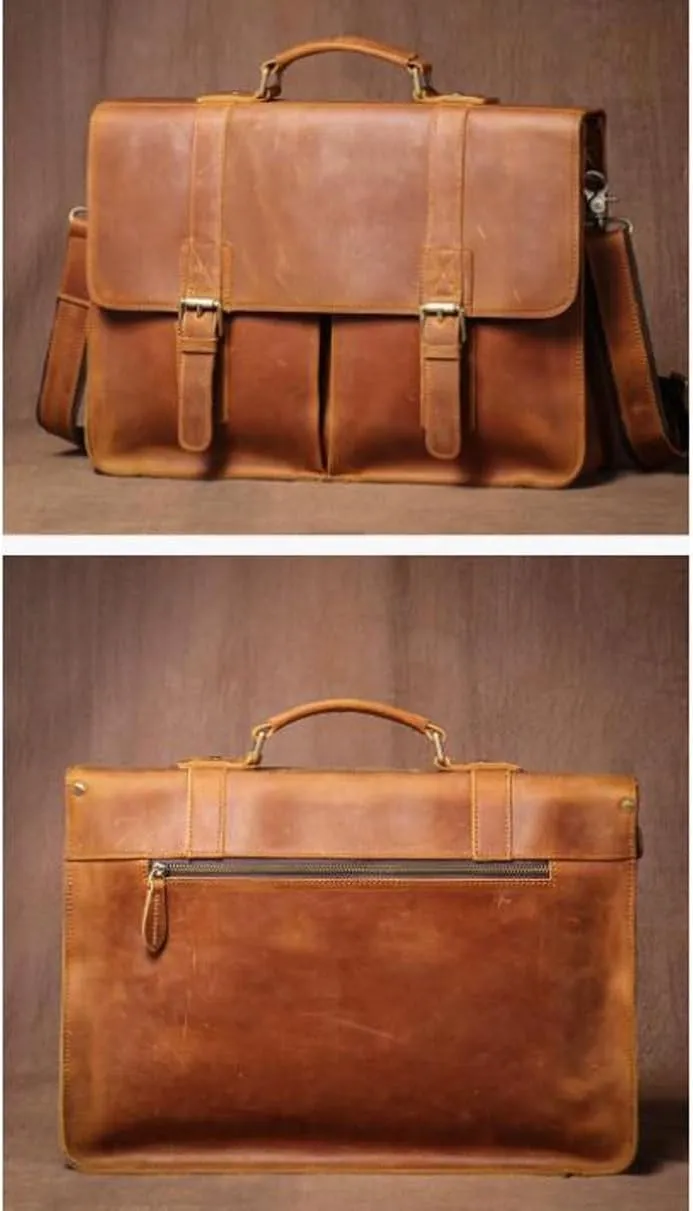 Mens Handbags Briefcases Laptop Bags Genuine Leather Messenger Shoulder Bags Computer Carrying Cases