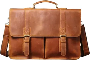 Mens Handbags Briefcases Laptop Bags Genuine Leather Messenger Shoulder Bags Computer Carrying Cases