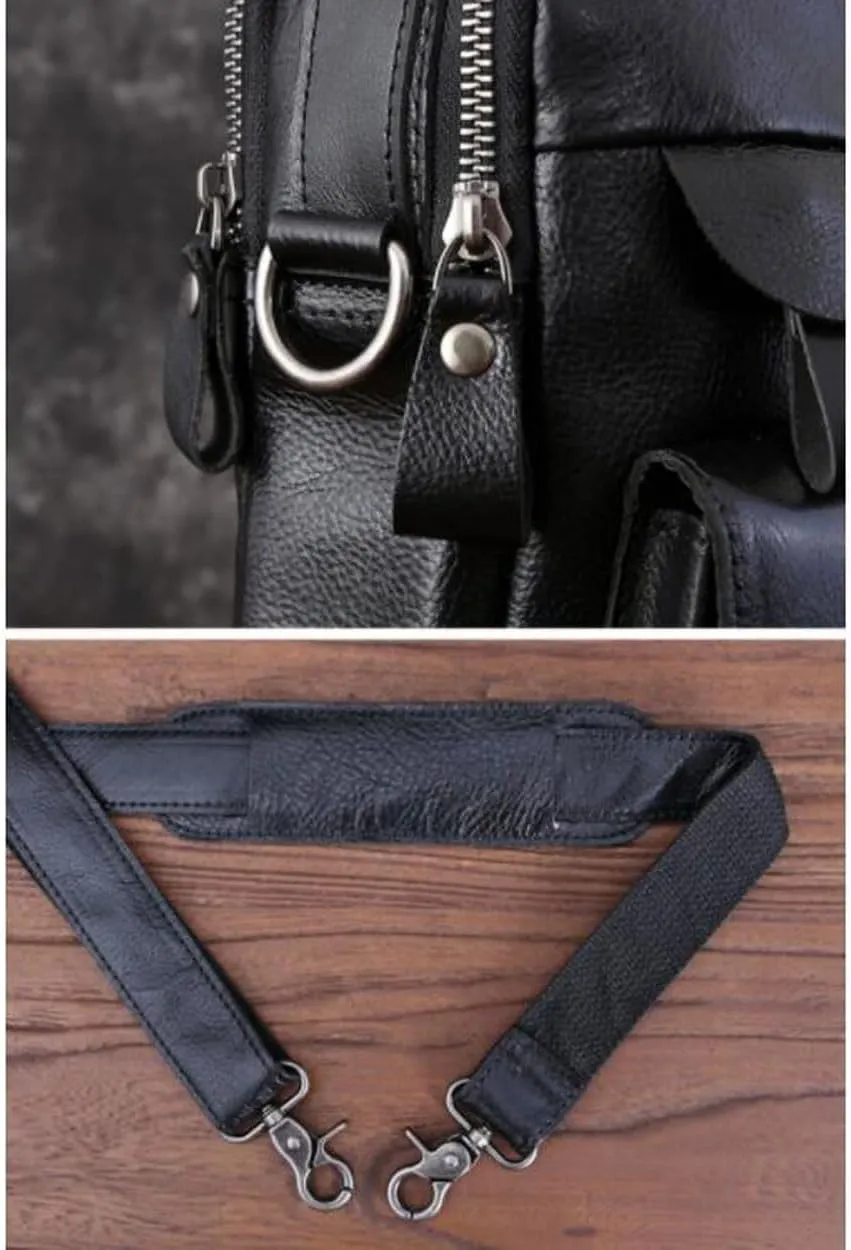 Mens Handbags Briefcases Messenger Shoulder Bags Genuine Leather Casual Daypacks Travel Bags Waist Packs