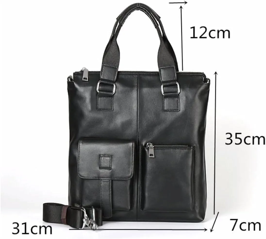 Mens Handbags Briefcases Messenger Shoulder Bags Genuine Leather Casual Daypacks Waist Packs Travel Bags 13.7Inch