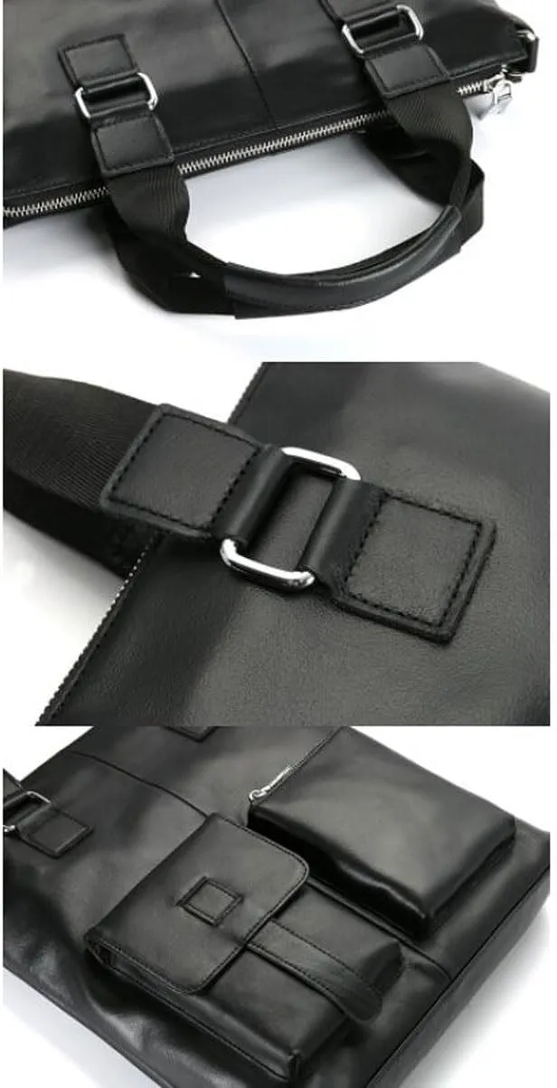 Mens Handbags Briefcases Messenger Shoulder Bags Genuine Leather Casual Daypacks Waist Packs Travel Bags 13.7Inch