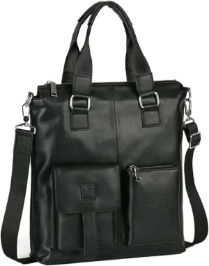 Mens Handbags Briefcases Messenger Shoulder Bags Genuine Leather Casual Daypacks Waist Packs Travel Bags 13.7Inch