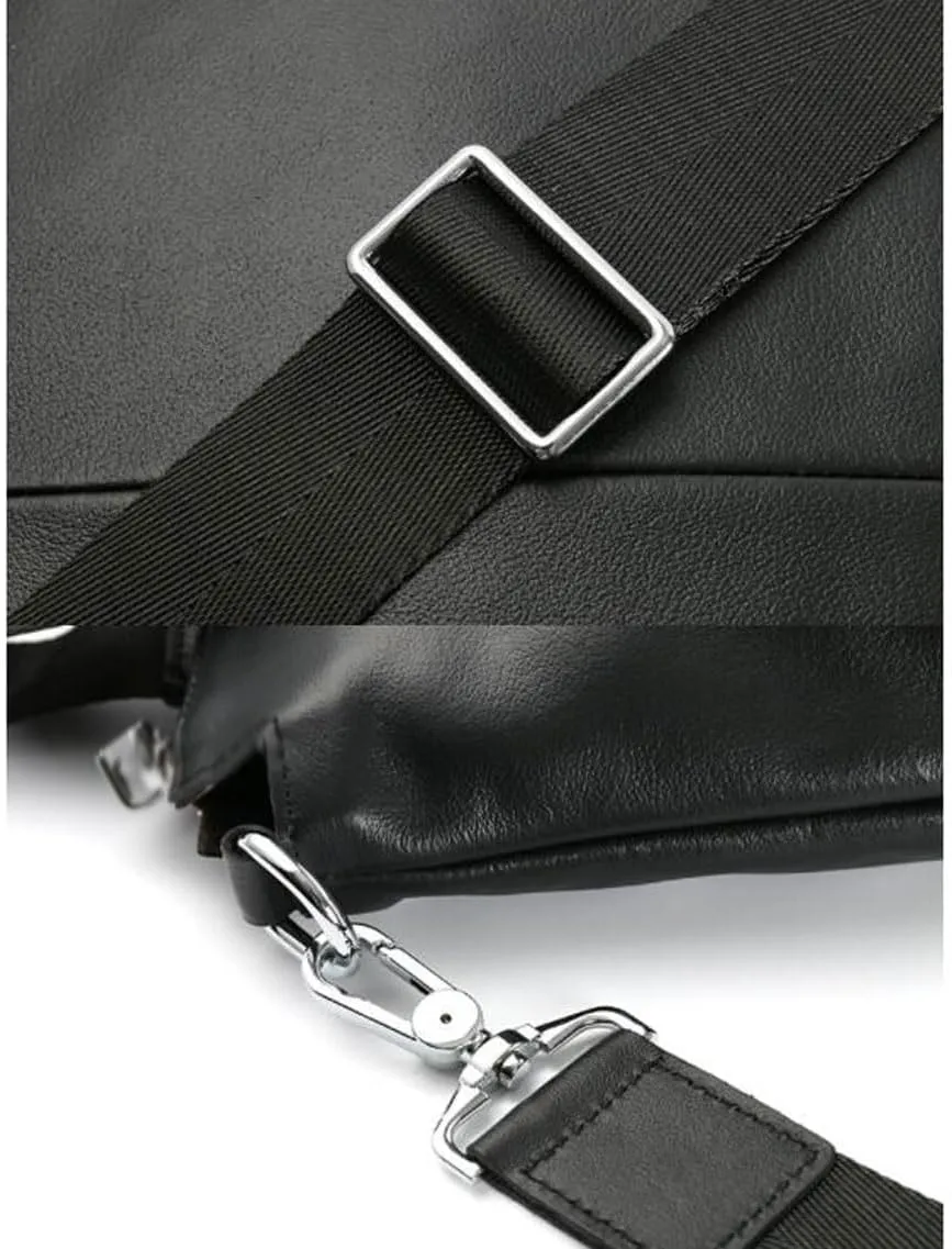 Mens Handbags Briefcases Messenger Shoulder Bags Genuine Leather Casual Daypacks Waist Packs Travel Bags 13.7Inch