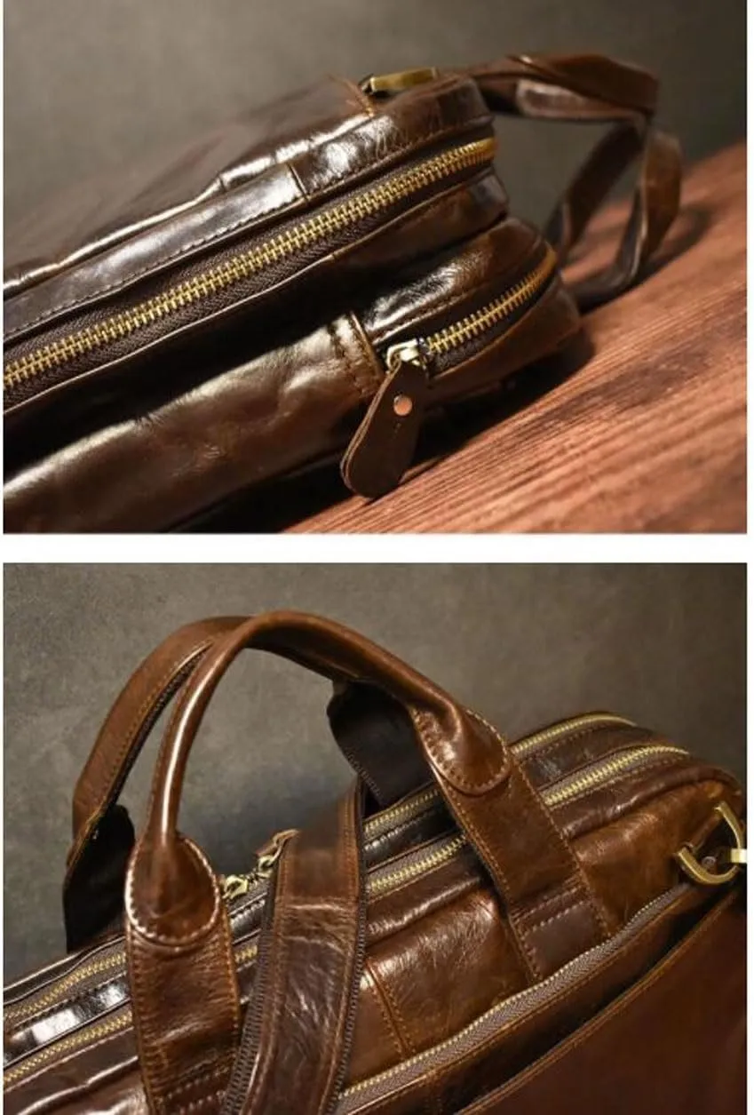 Mens Laptop Bags Handbags Briefcases Genuine Leather Messenger Shoulder Bags Casual Daypacks Backpacks