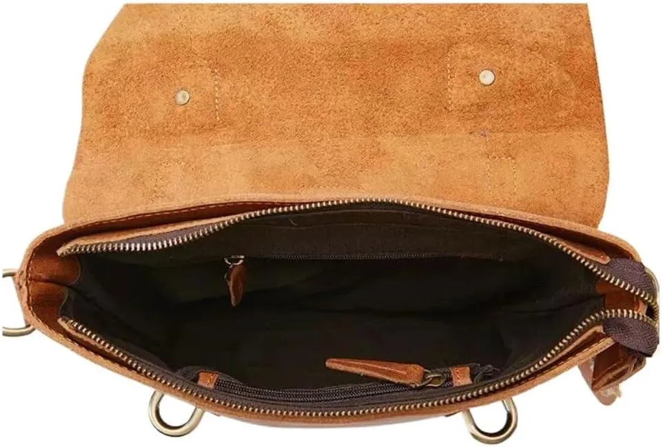 Mens Luggage Handbags Briefcases Laptop Bags Genuine Leather Messenger Shoulder Bags Casual Daypacks(Yellow)