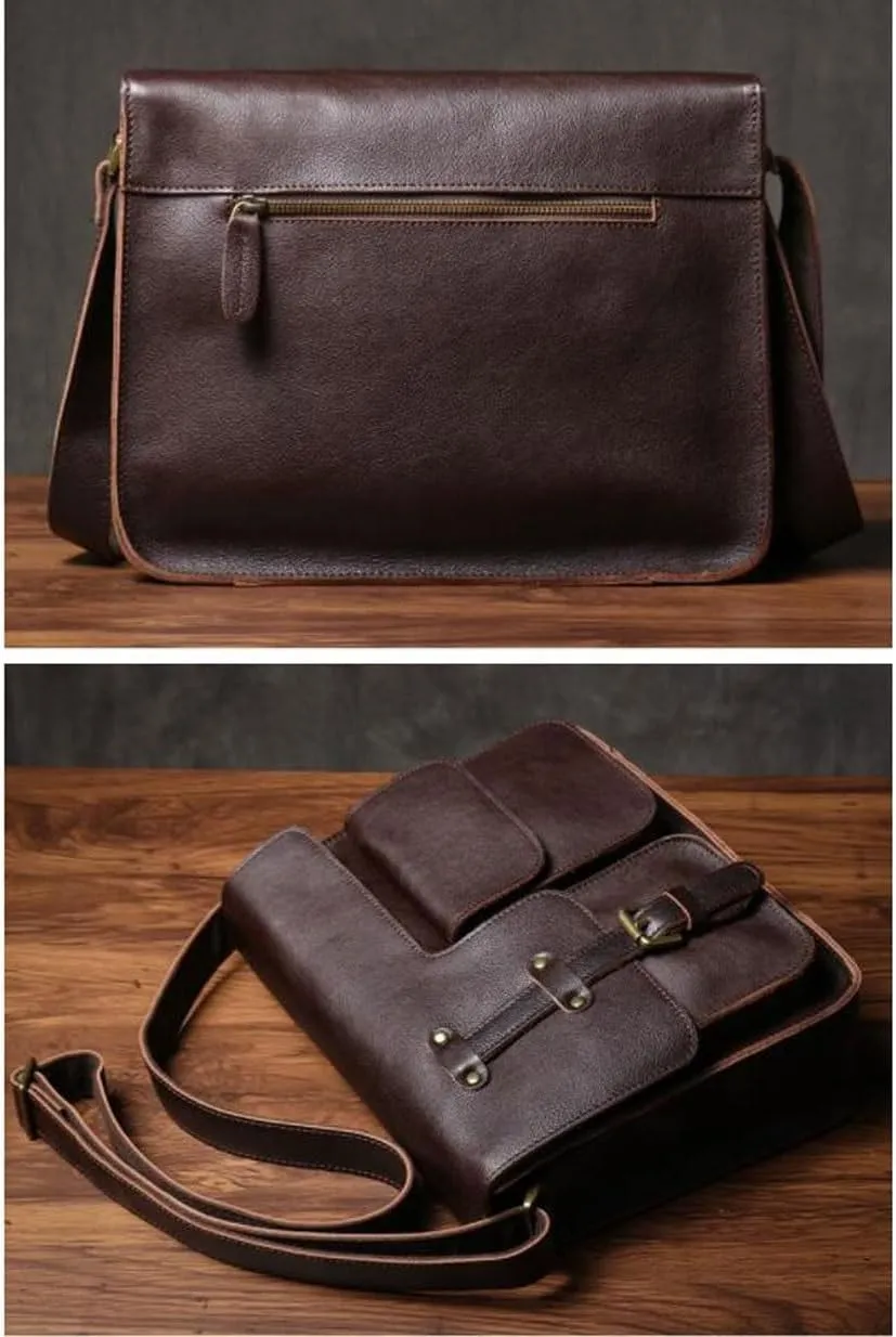 Mens Messenger Shoulder Bags Genuine Leather Briefcases Laptop Bags Crossbody Bags Casual Daypacks Waist Packs