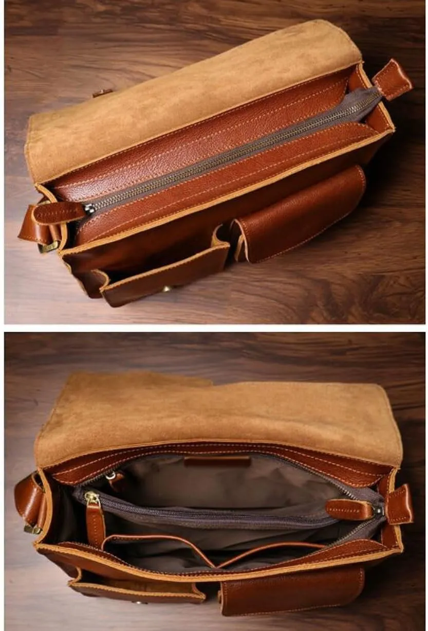 Mens Messenger Shoulder Bags Genuine Leather Briefcases Laptop Bags Crossbody Bags Casual Daypacks Waist Packs