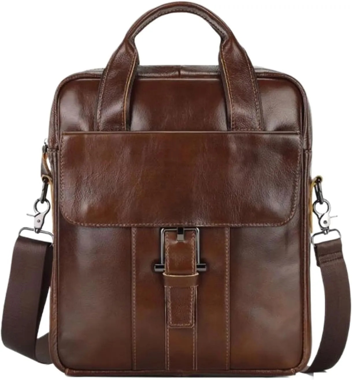 Mens Messenger Shoulder Bags Genuine Leather Casual Daypacks Handbags Briefcases Waist Packs Travel Bags 13Inch