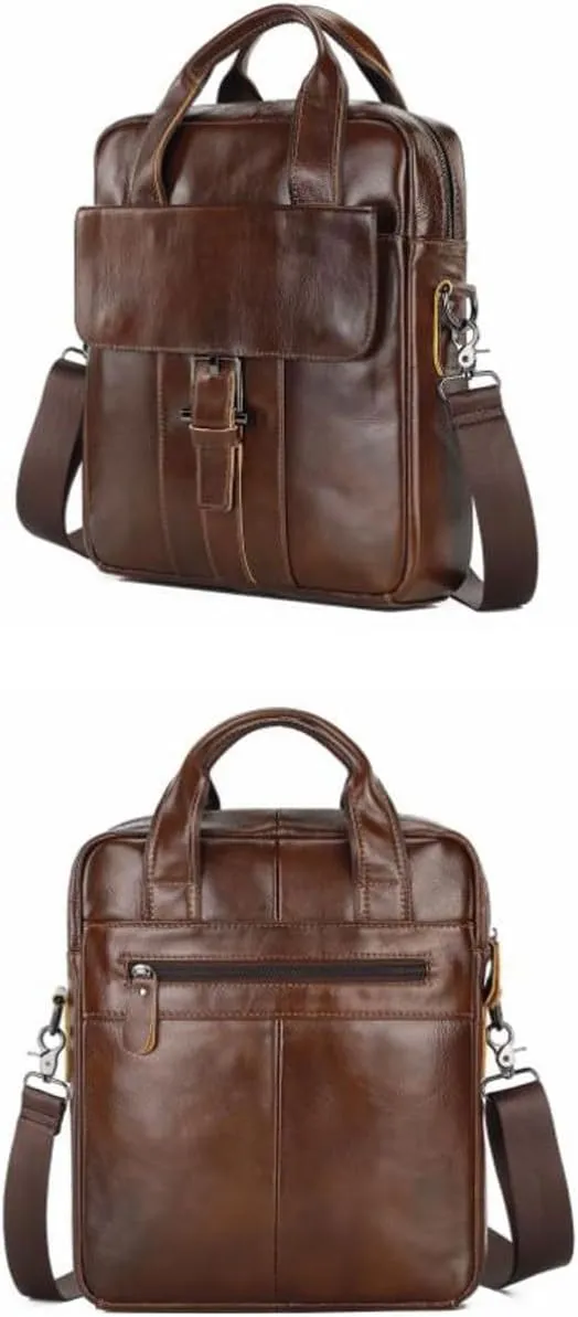 Mens Messenger Shoulder Bags Genuine Leather Casual Daypacks Handbags Briefcases Waist Packs Travel Bags 13Inch