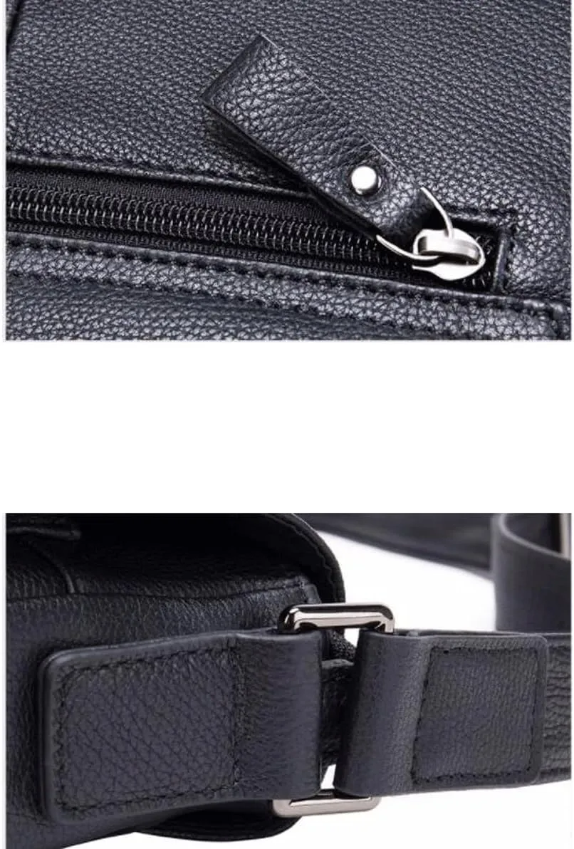 Mens Messenger Shoulder Bags Genuine Leather Casual Daypacks Luggage Waist Packs Briefcases 11Inch