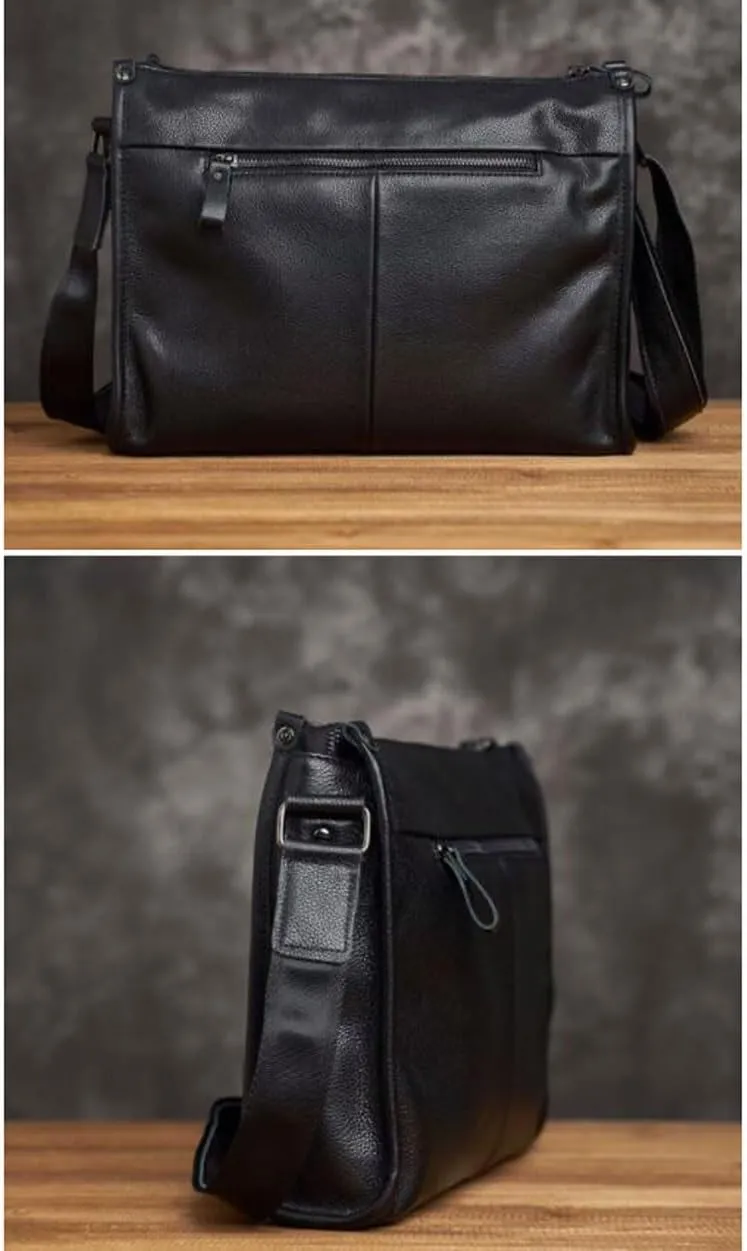 Mens Messenger Shoulder Bags Genuine Leather Casual Daypacks Travel Bags Waist Packs Briefcases 13Inch