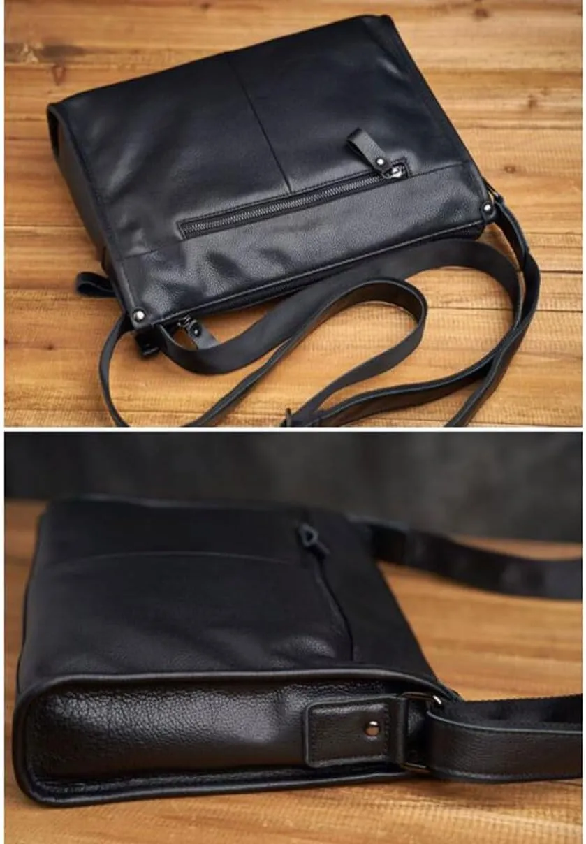 Mens Messenger Shoulder Bags Genuine Leather Casual Daypacks Travel Bags Waist Packs Briefcases 13Inch