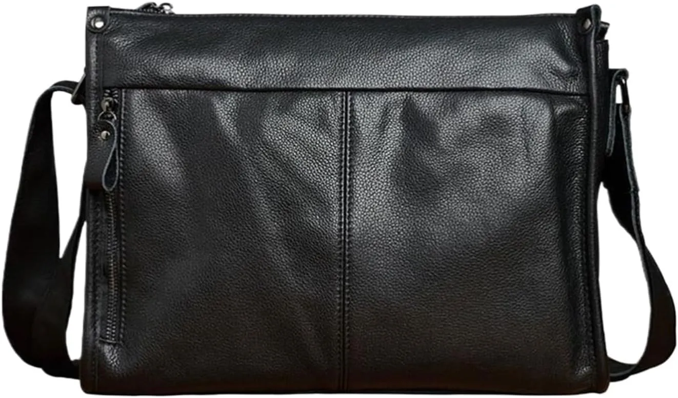 Mens Messenger Shoulder Bags Genuine Leather Casual Daypacks Travel Bags Waist Packs Briefcases 13Inch