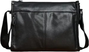Mens Messenger Shoulder Bags Genuine Leather Casual Daypacks Travel Bags Waist Packs Briefcases 13Inch