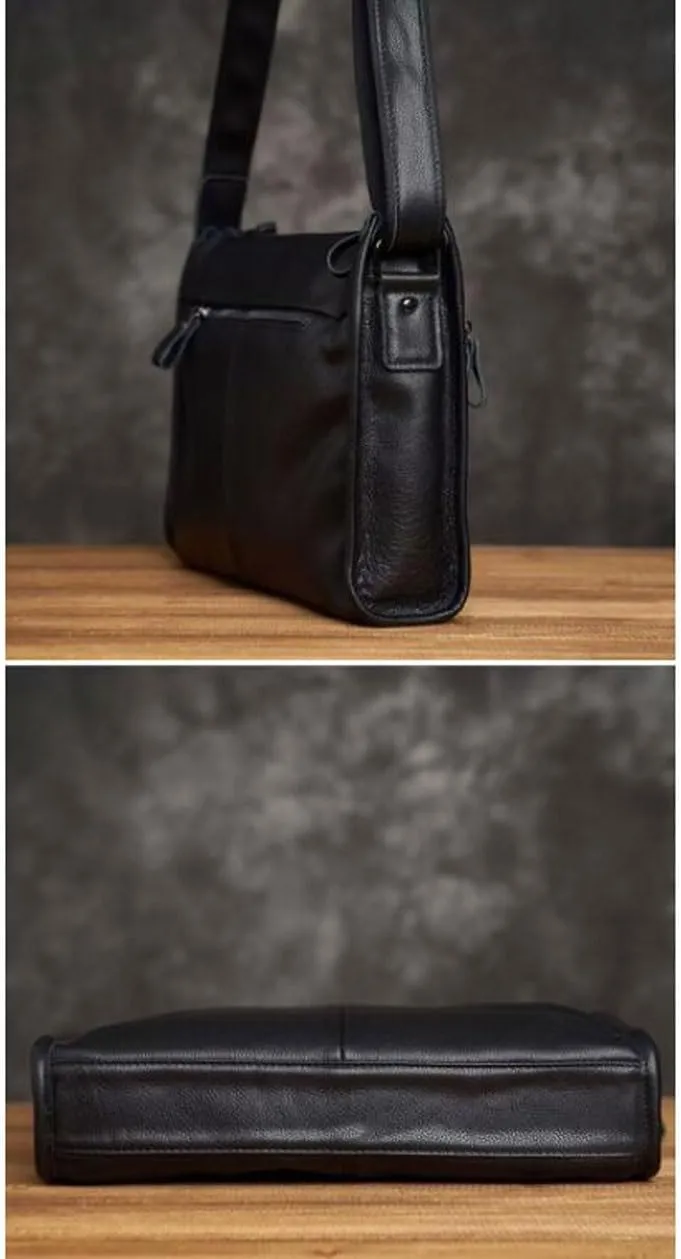 Mens Messenger Shoulder Bags Genuine Leather Casual Daypacks Travel Bags Waist Packs Briefcases 13Inch