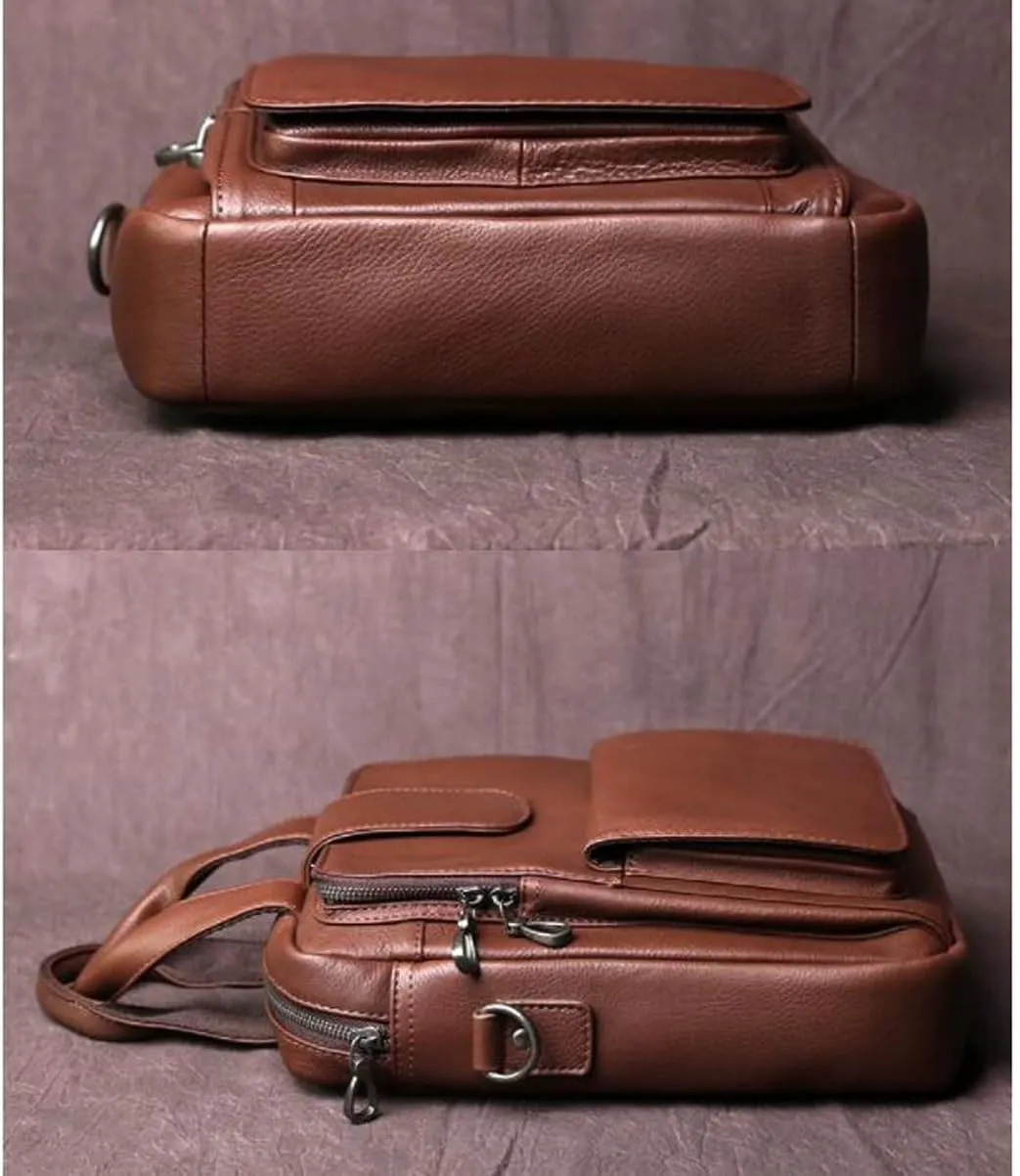 Mens Messenger Shoulder Bags Genuine Leather Casual Daypacks Waist Packs Travel Bags Handbags Briefcases