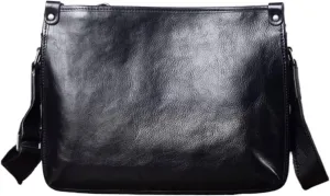 Mens Messenger Shoulder Bags Waist Packs Crossbody Bags Briefcases Genuine Leather Casual Daypacks 12.2Inch