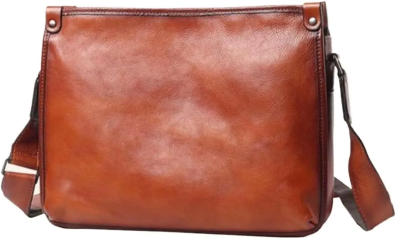 Mens Messenger Shoulder Bags Waist Packs Crossbody Bags Briefcases Genuine Leather Casual Daypacks 12.2Inch