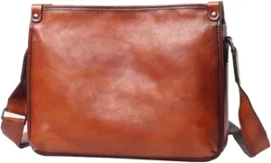 Mens Messenger Shoulder Bags Waist Packs Crossbody Bags Briefcases Genuine Leather Casual Daypacks 12.2Inch