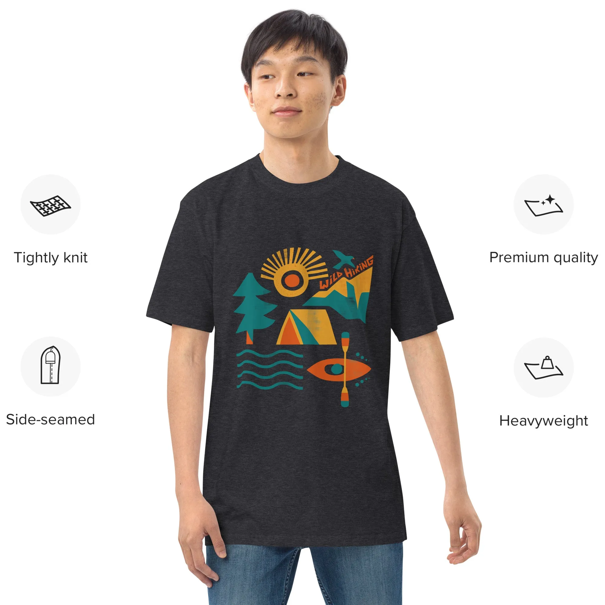 Men’s premium heavyweight tee, Wild Hiking
