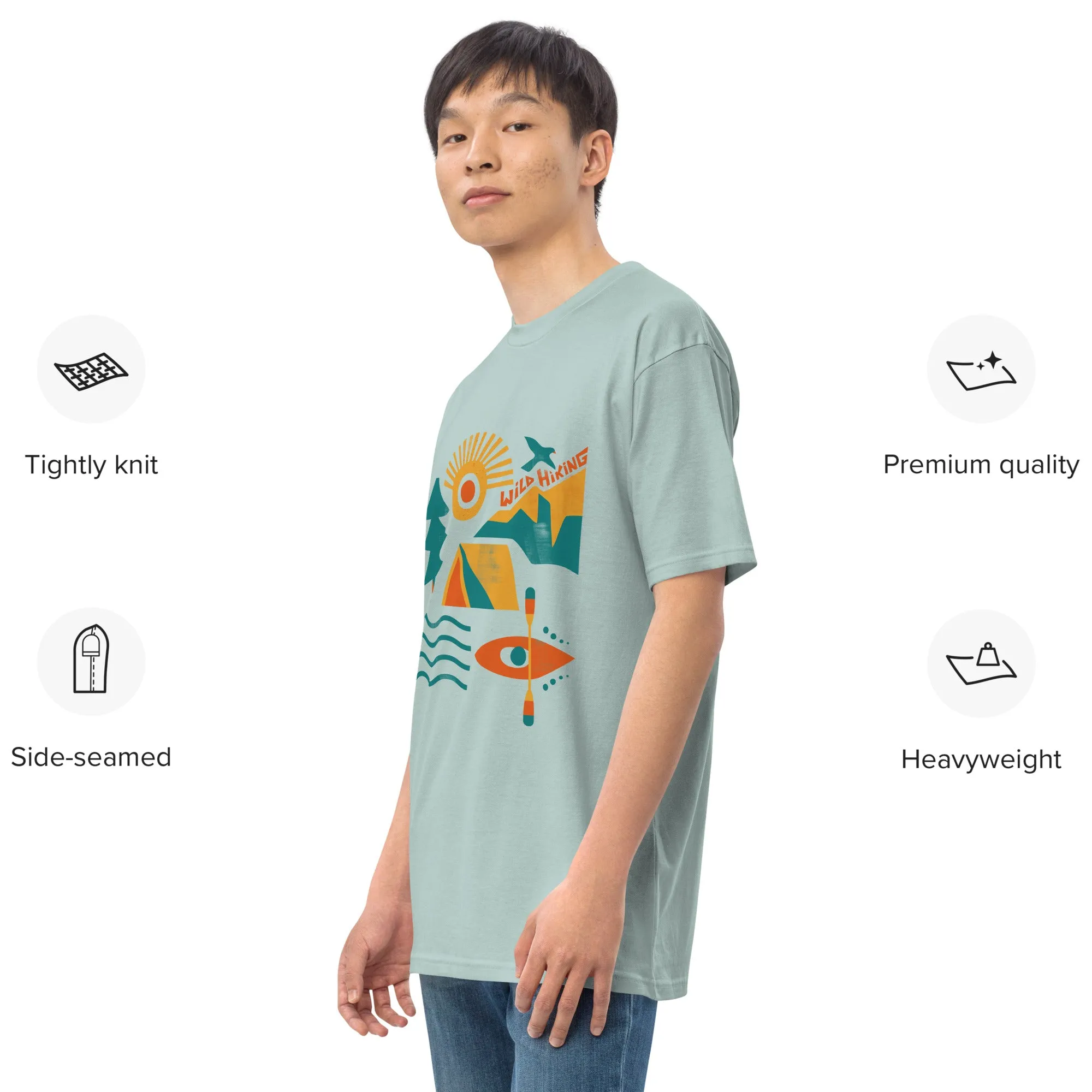 Men’s premium heavyweight tee, Wild Hiking