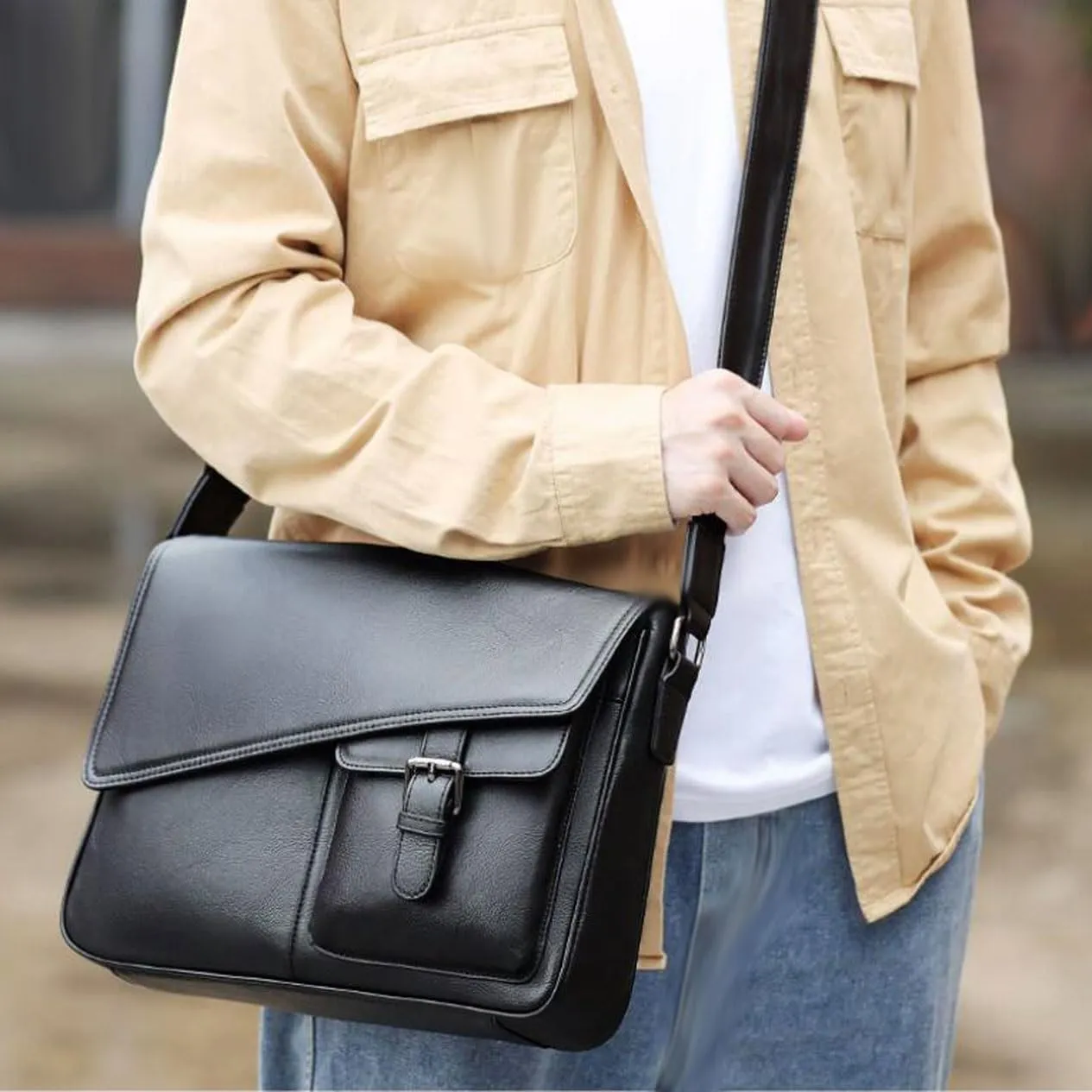 Mens Shoulder Bags Travel Bags Genuine Leather Casual Daypacks Waist Packs Luggage Bags Briefcases