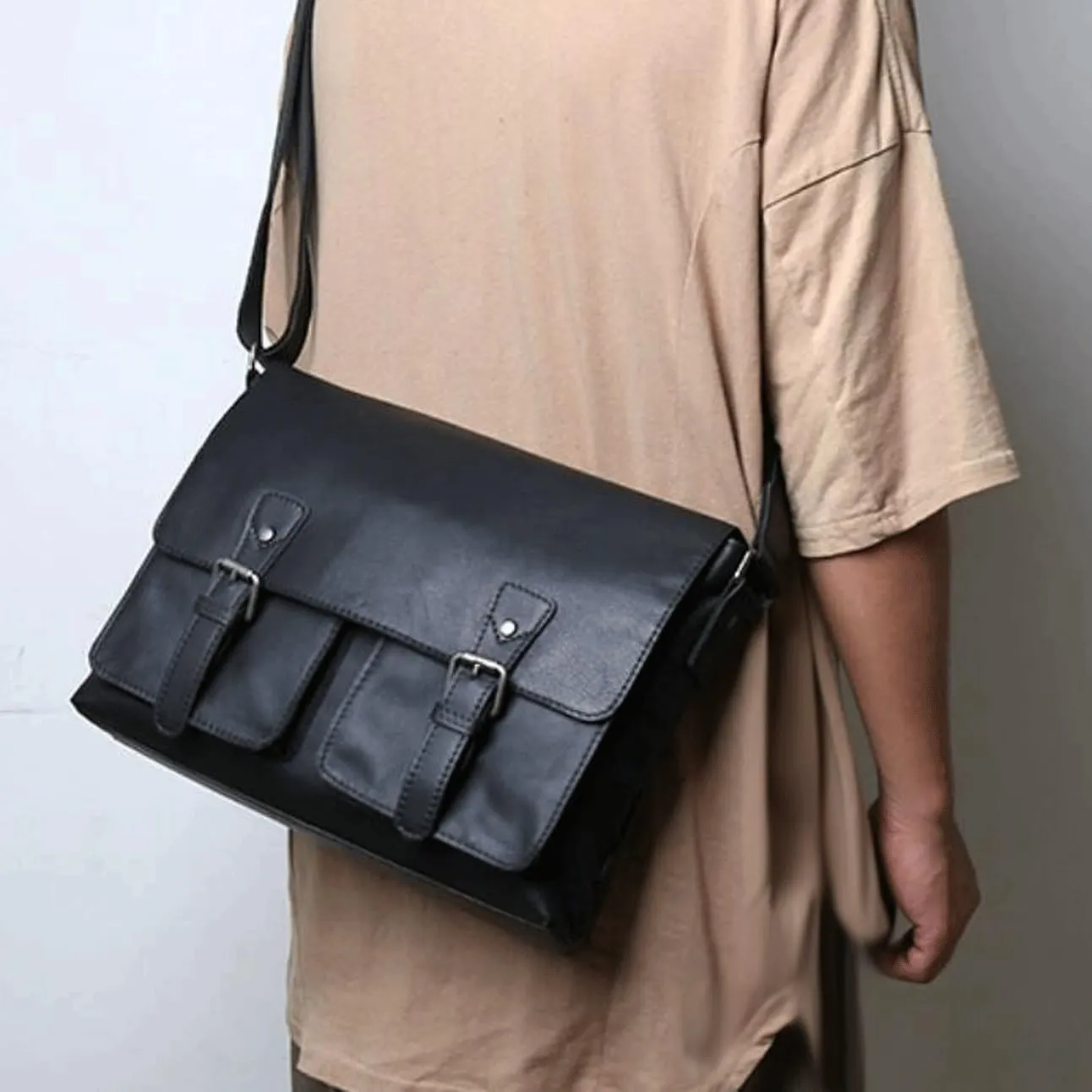 Messenger Shoulder Bags Mens Briefcases Waist Packs Genuine Leather Crossbody Bags Casual Daypacks