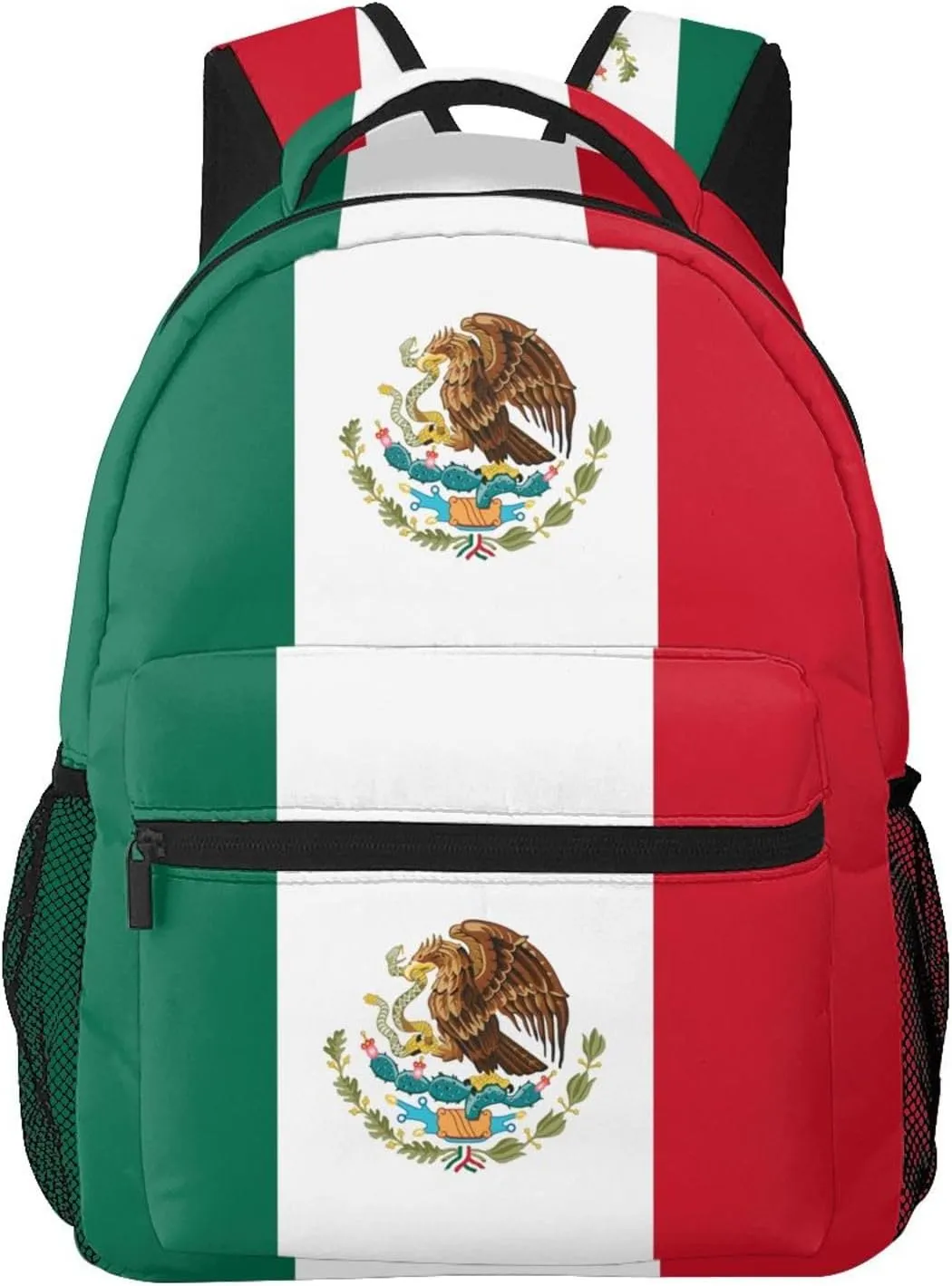Mexico Flag Travel Laptop Backpack Women Lightweight Backpack Adjustable College Backpack Fits 15.6 Inch Laptop Waterproof Travel Backpack for Men