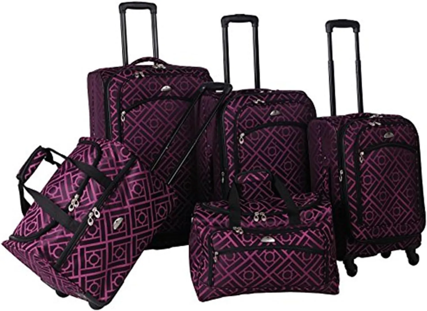 Modern Marvel 5-Piece Luggage Set with 4-Wheel Spinner, Telescoping Handle, Expandable Uprights, Includes Large 18"x12"x28", Medium 16"x10"x26" and More