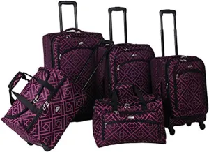 Modern Marvel 5-Piece Luggage Set with 4-Wheel Spinner, Telescoping Handle, Expandable Uprights, Includes Large 18"x12"x28", Medium 16"x10"x26" and More