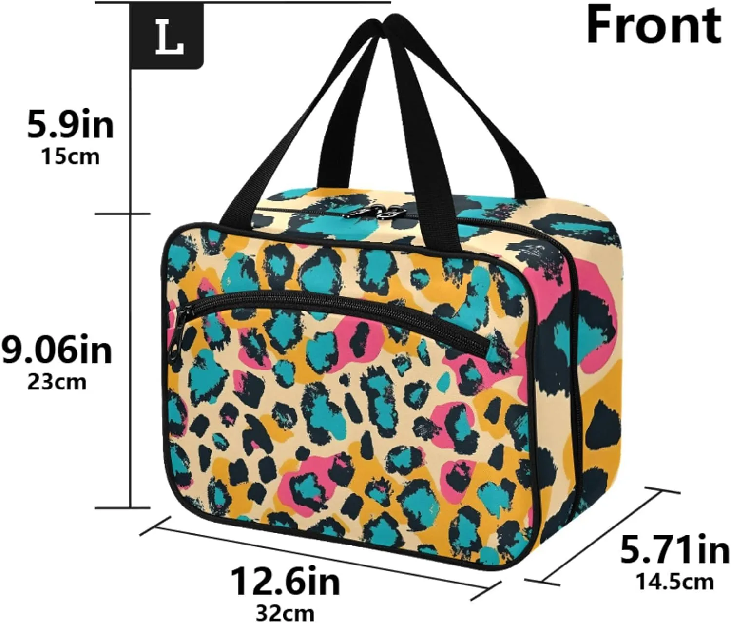 MUKJHOI Hanging Travel Toiletry Bag  4 Zippered Compartments, Transparent Organizer, Compact & Water-Resistant for Gym, Camping, Hotel  Cheetah (1)