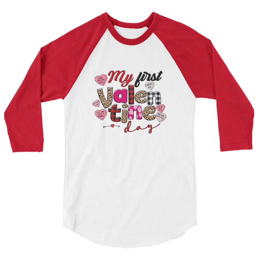 My First My Valentines Day Raglan Shirt