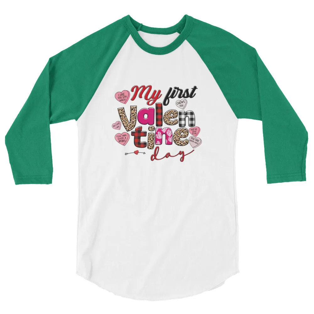 My First My Valentines Day Raglan Shirt