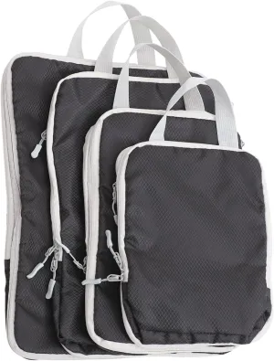 NOLITOY Space-saving Luggage Organizers 4pcs Compression Travel Cubes Diaper Bag Packing Cubes Easy Zipper