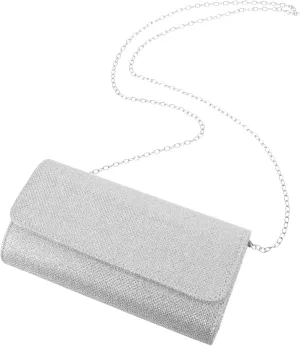 NOLITOY Sparkly Evening Bag Clutch Purse for Women Glitter Envelope Handbag with Chain for Wedding Prom and Party Events