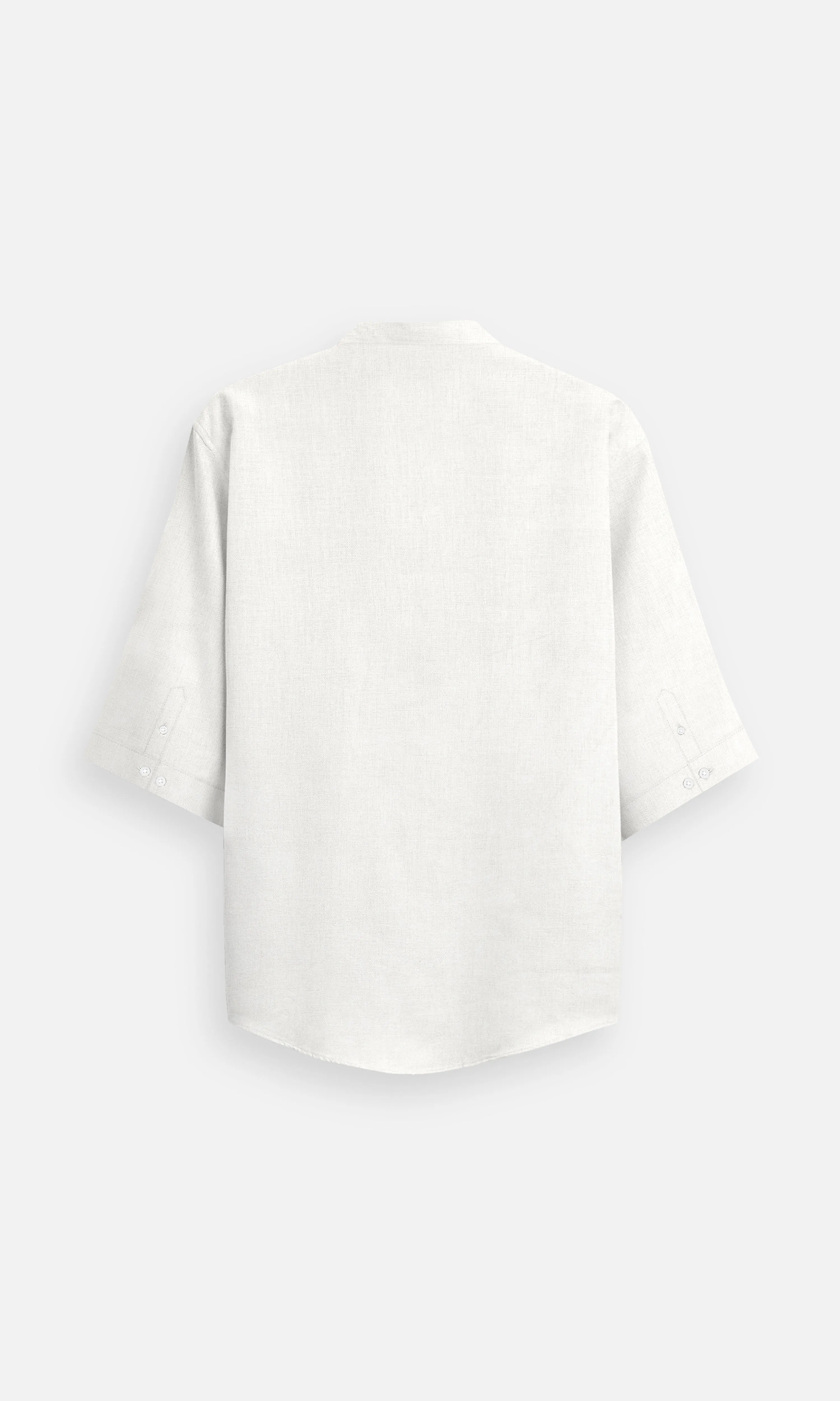 Off White Pure Linen Office Wear Kurta Style Shirt - AddysForMen