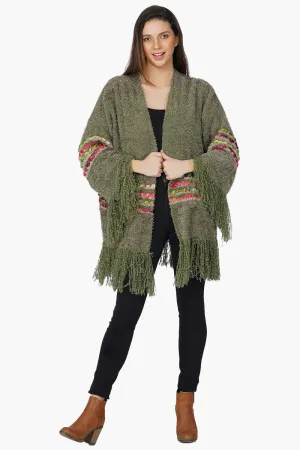 Olive Green Woolen Shrug