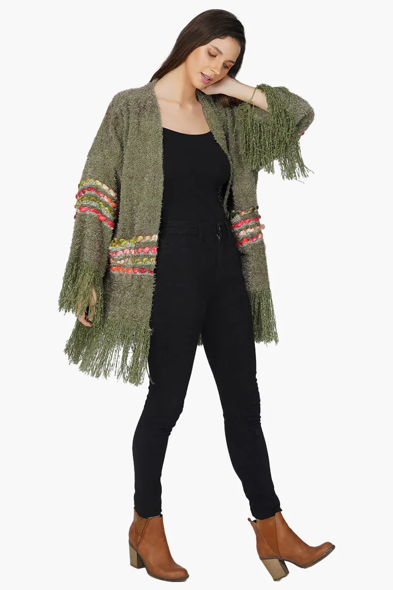 Olive Green Woolen Shrug