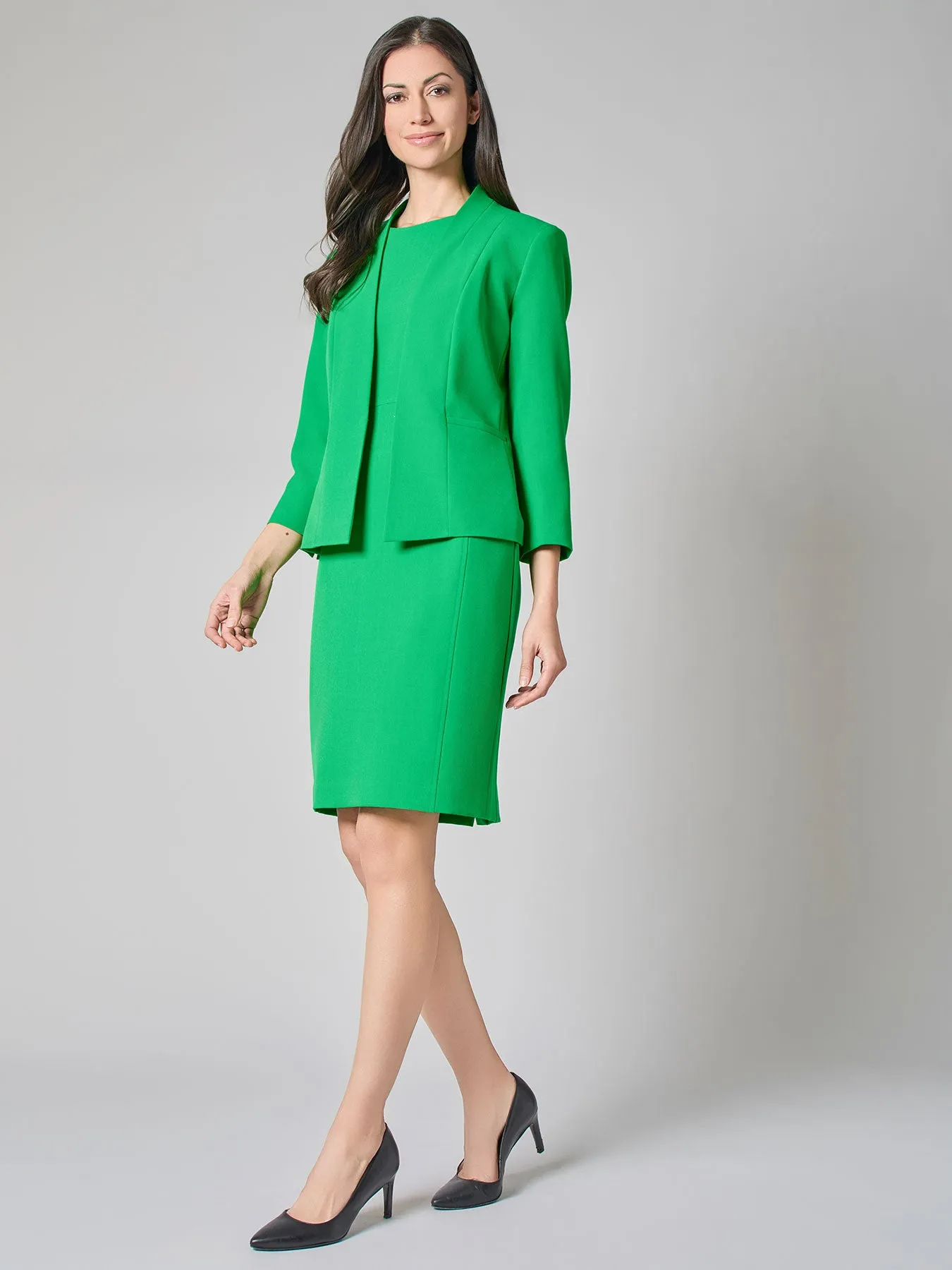Open Front Jacket, Iconic Stretch Crepe