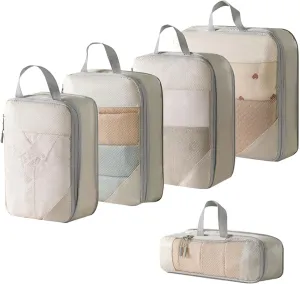 Pack of 5pcs Versatile Organiser Pouch Clothing Storage Bag for Efficient Packing Expandable Compression Packing Cubes Lightweight Travel Organizers