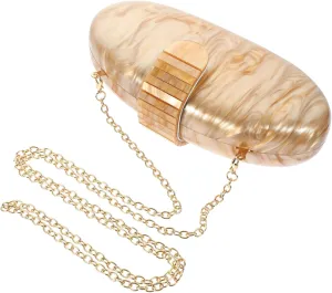 PartyKindom Egg Acrylic Handbag Large Crossbody Purse for Wedding Perfect Party Bag for Banquet