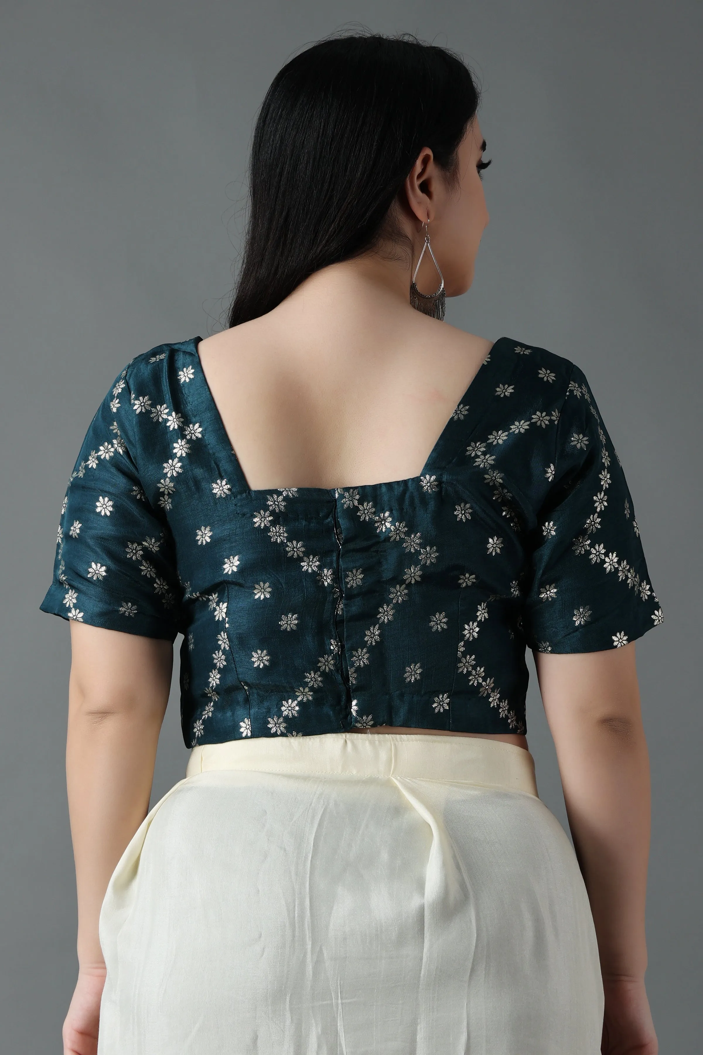 Peacock Green Silk Blouse